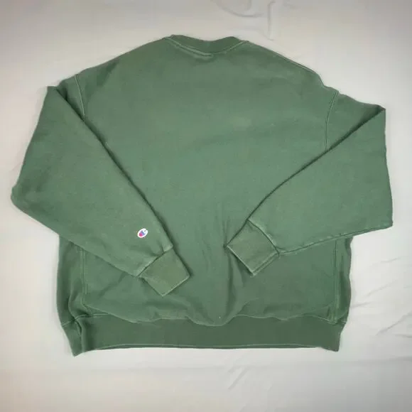 Champion Reverse Weave Crewneck Sweatshirt Green 3XL Oversized Fit - Picture 2 of 9